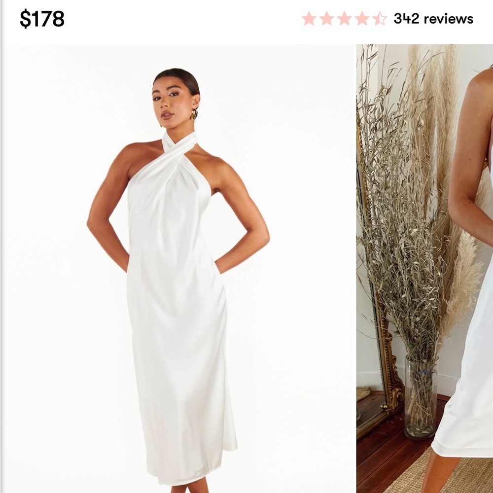Show me your mumu jasmine midi halter white dress size small